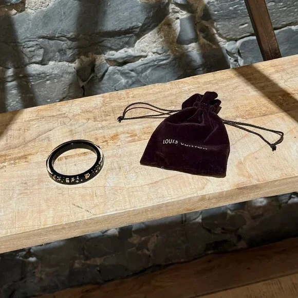 Louis Vuitton Black Inclusion Art Deco Bangle Bracelet - Picture 2 of 9